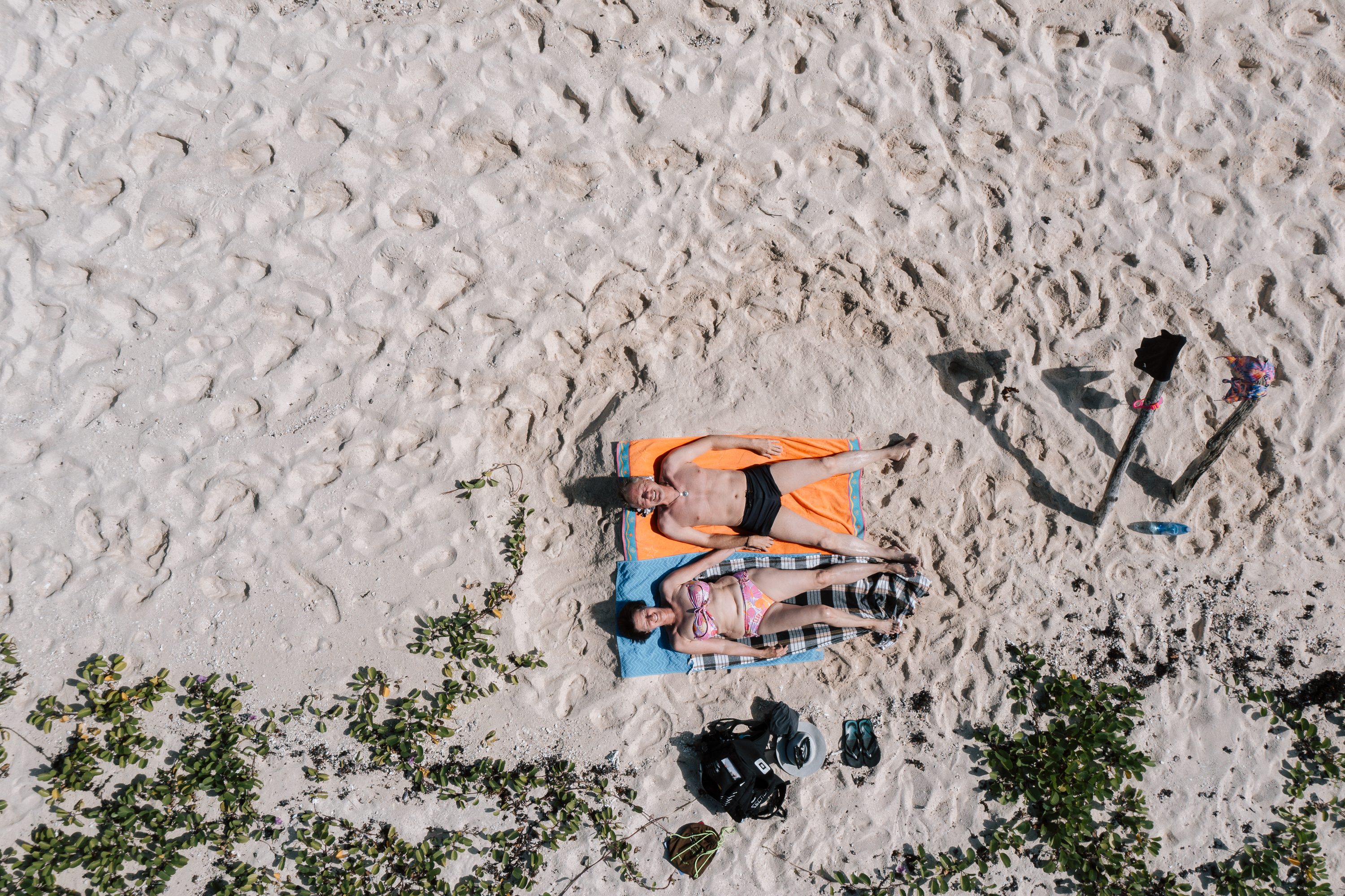 Aerial view of a lagoon used by outdoor sports schools