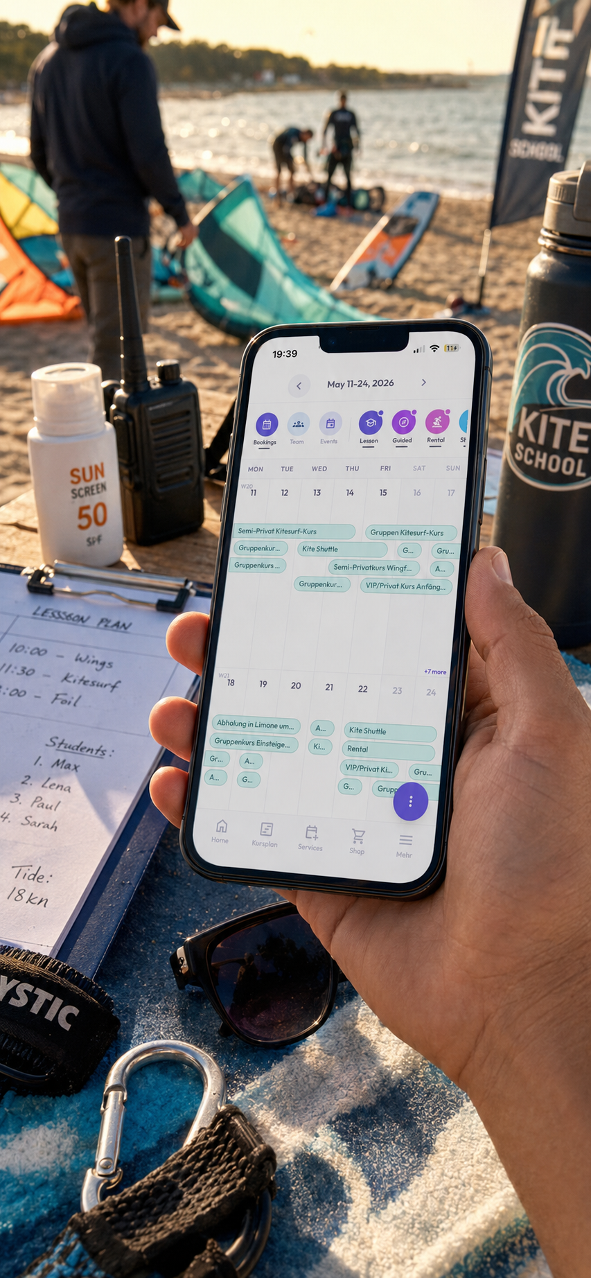 TIDEFORCE planning view on mobile