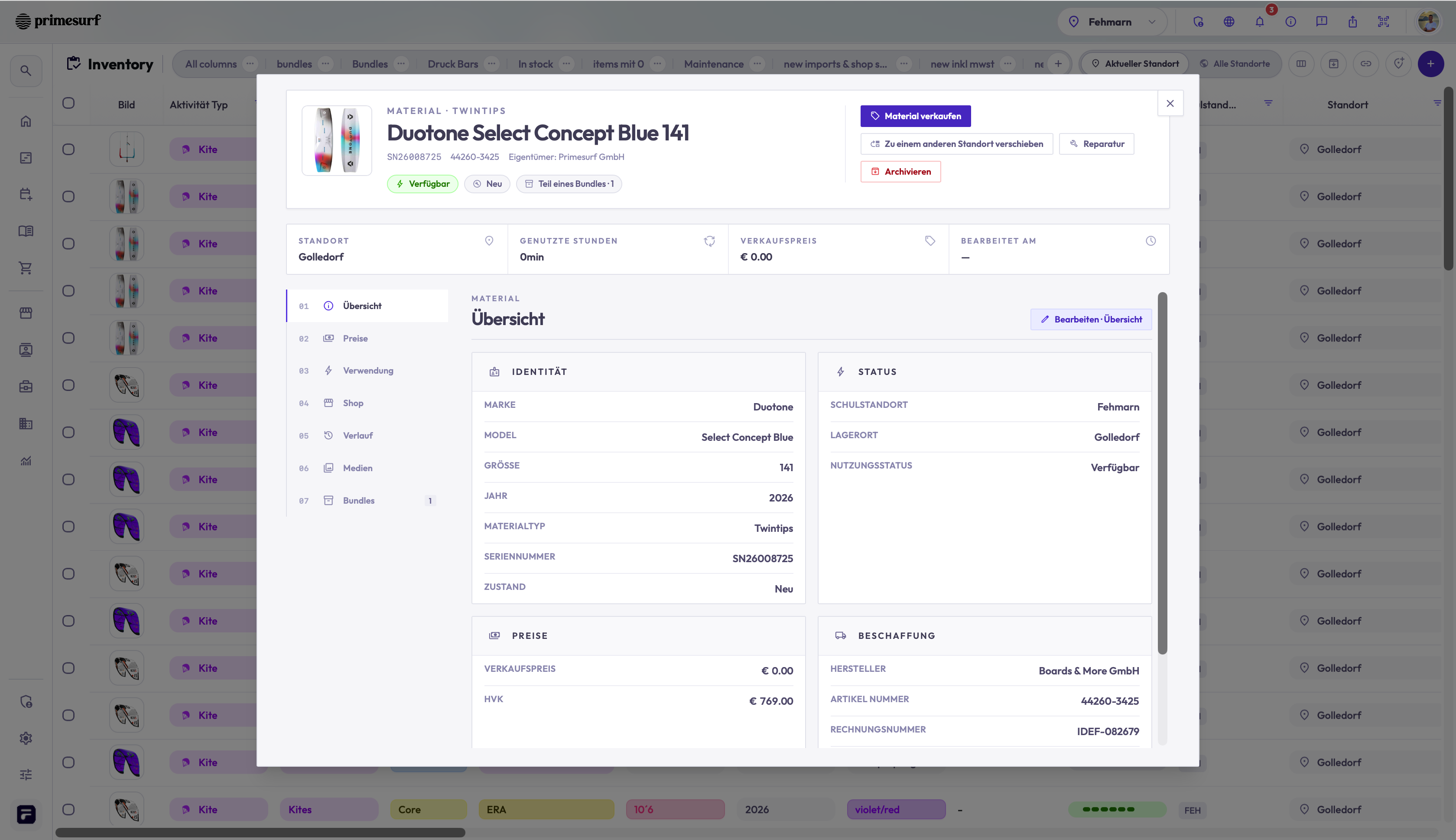 TIDEFORCE inventory intelligence screen 2