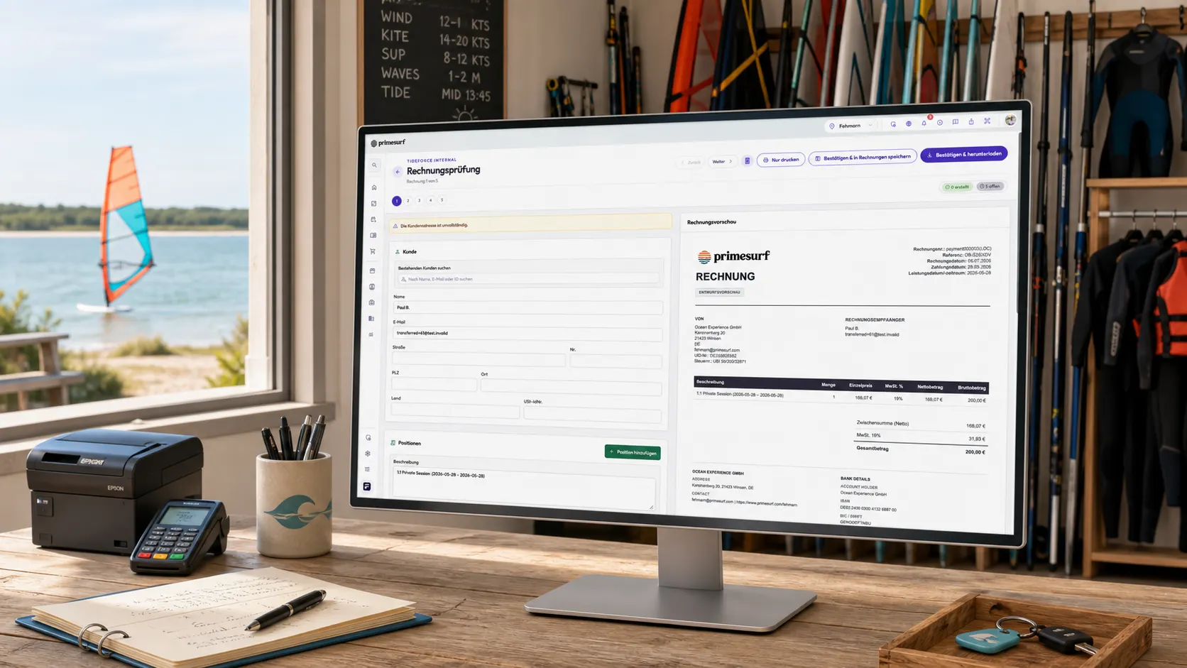 TIDEFORCE payments and invoicing screen 2