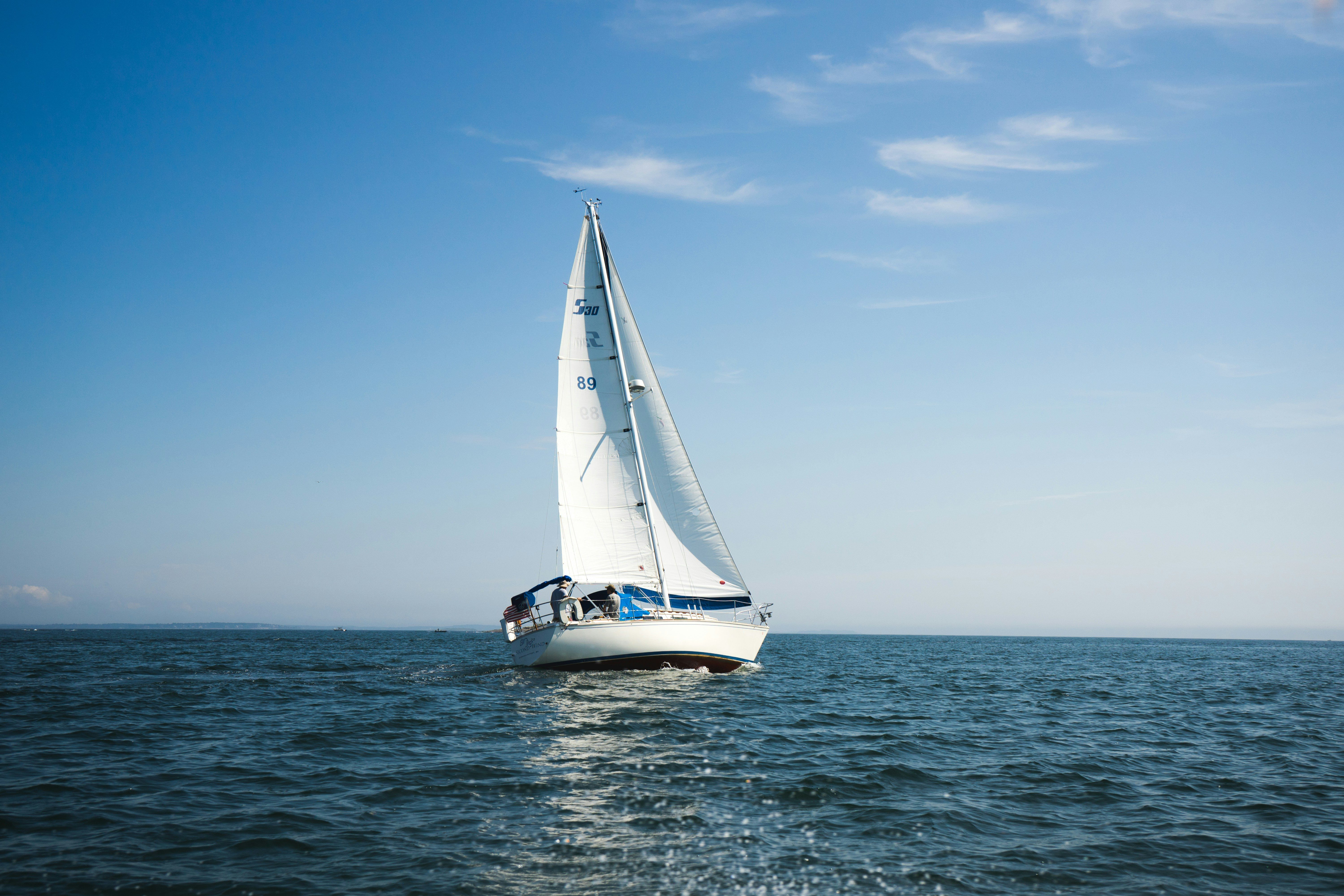 Sailing school activity on the water